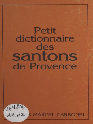 cover image of Petit dictionnaire des santons de Provence